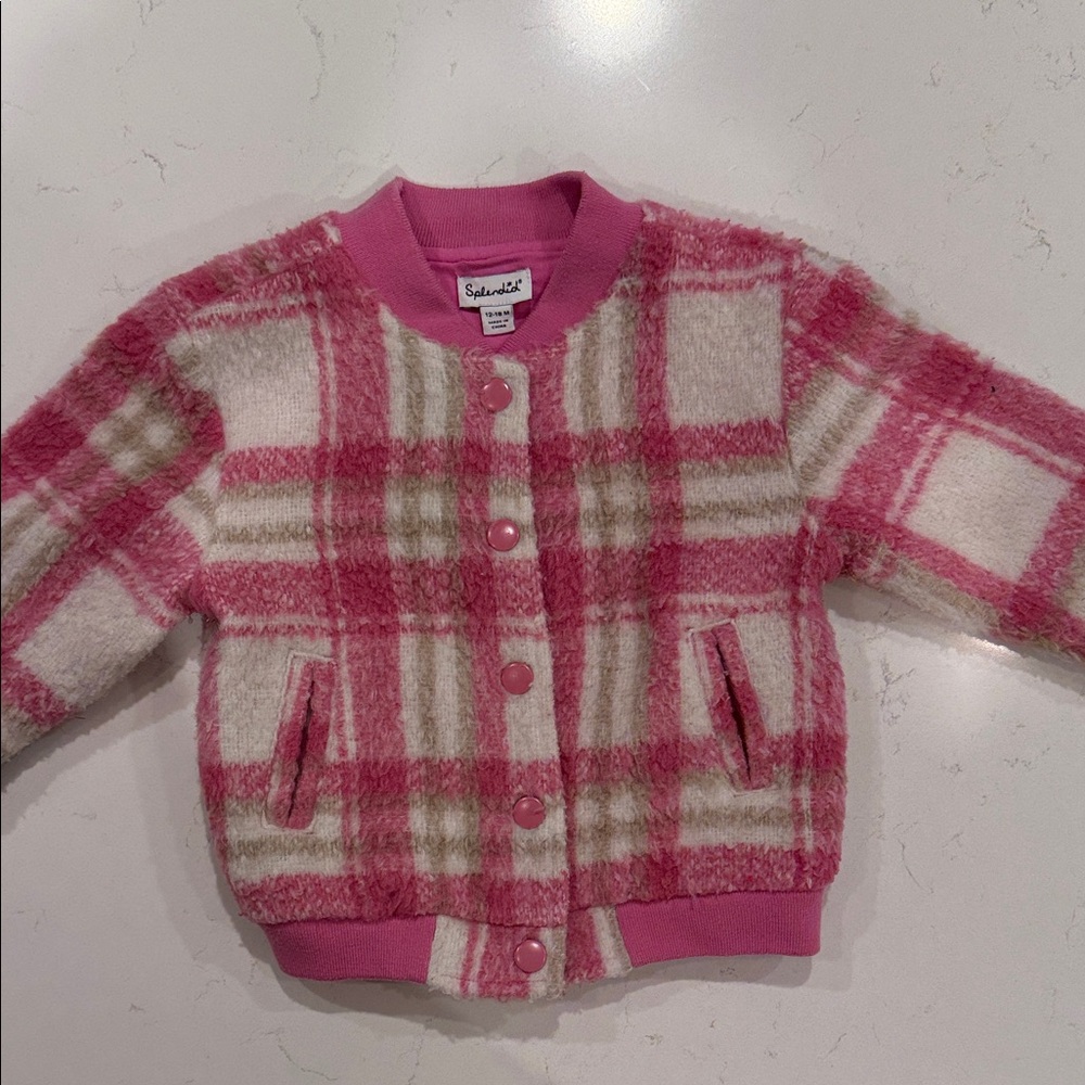 Splendid Pink and Cream Plaid Jacket (12-18M)
